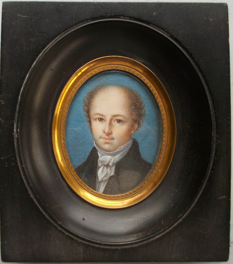 Antique Portrait Miniature on Ivory