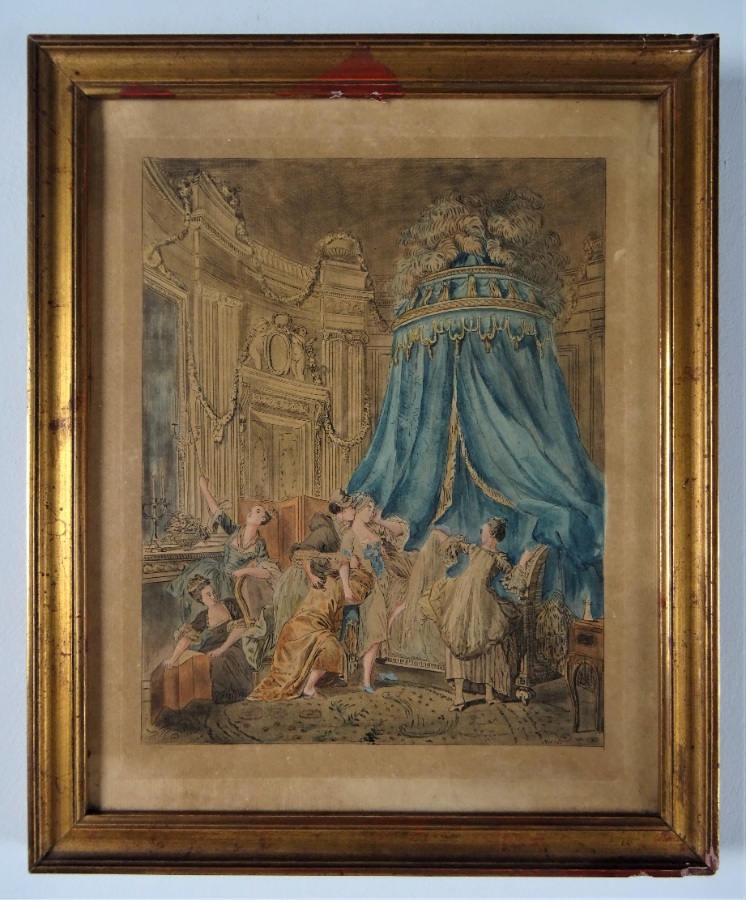 Antique Georgian Gilt Framed French Rococo Taste Print