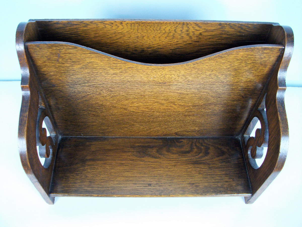 Arts and Crafts Oak Book Caddy / Holder