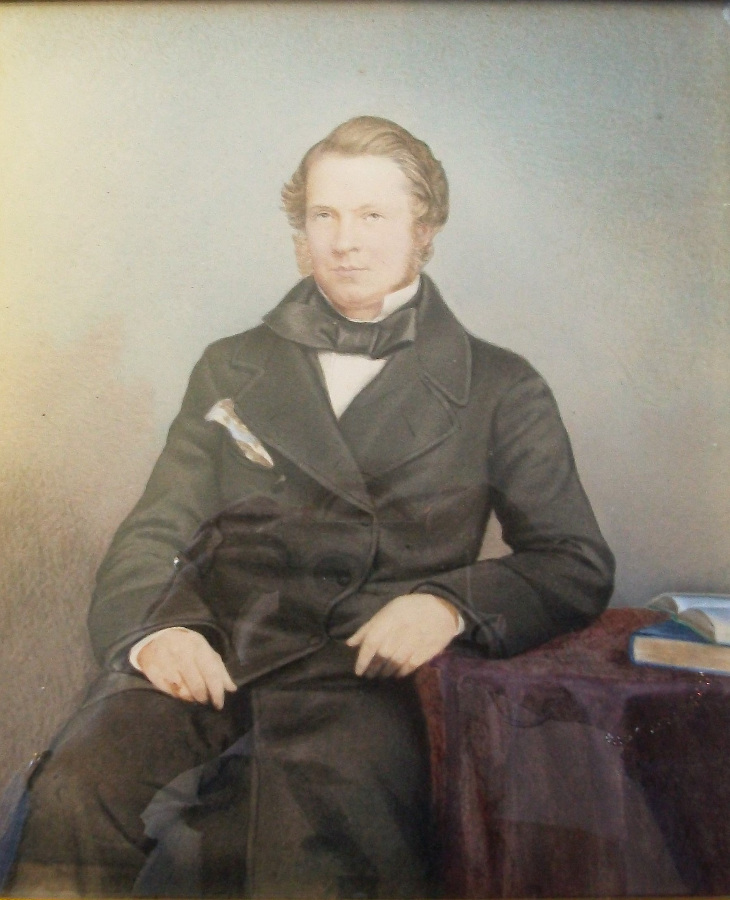 FINE WATERCOLOUR PORTRAIT OF AUGUSTUS GEORGE GUY, CIRCA 1840