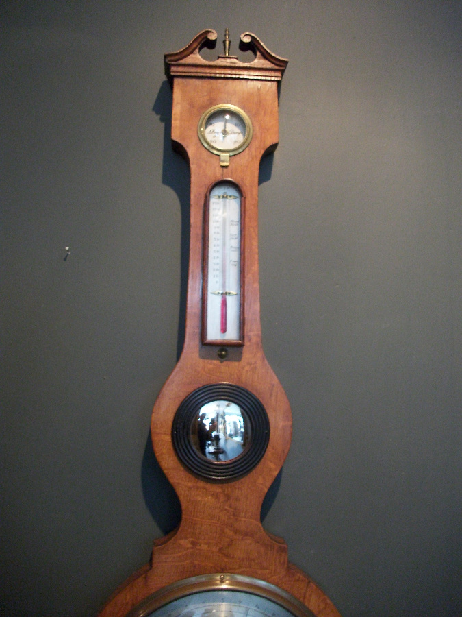 19th Century Barometer ,Thermometer and convex mirror.