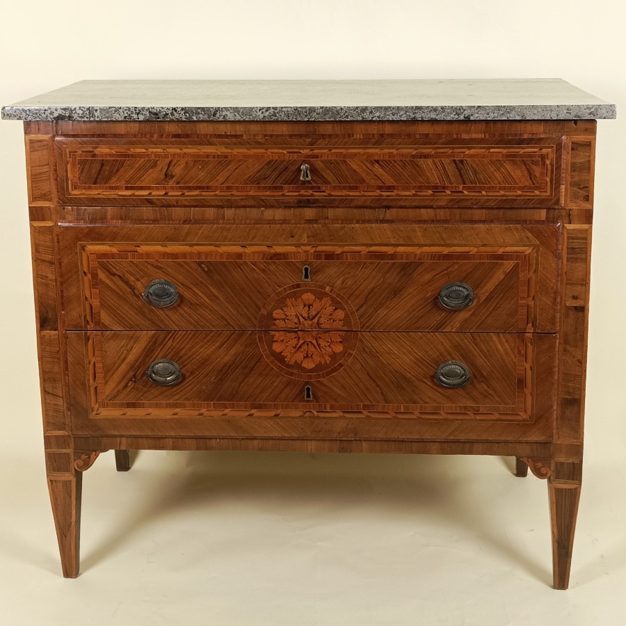 Italian Neoclassical Marquetery Chest of Drawers