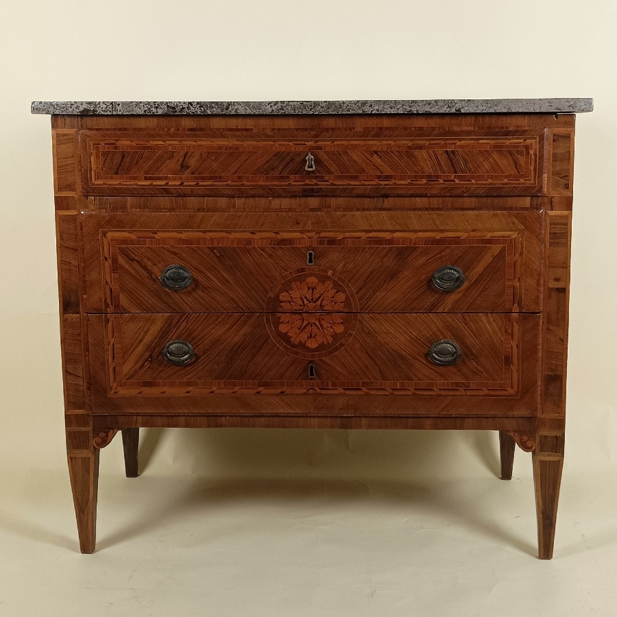 Italian Neoclassical Marquetery Chest of Drawers