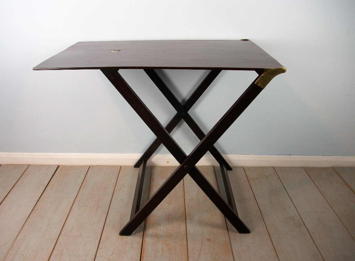 A Late Georgian Mahogany Folding Campaign Table