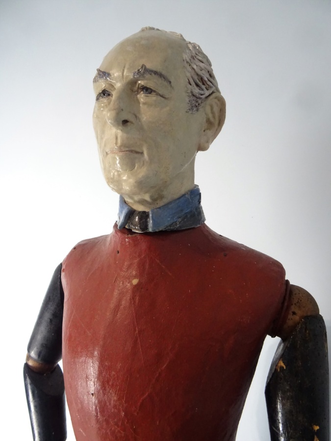 Painted Papier Mache Red and Black Mannequin  (35).JPG