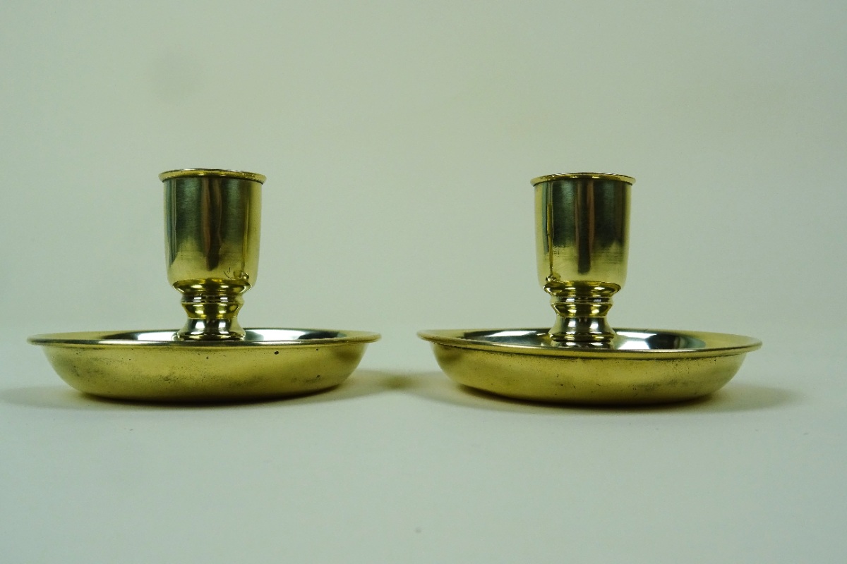 Pair of Brass Campaign Brighton Bun Travelling Candlesticks (5).JPG