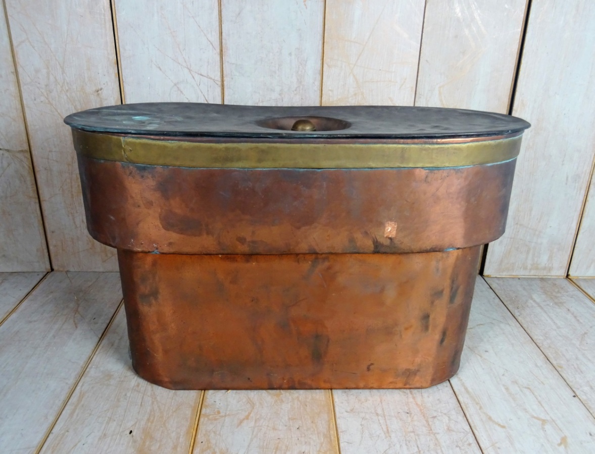 Antique 19th Century Italian Copper Steamer Pot With Lid