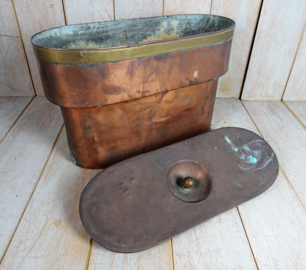 Antique 19th Century Italian Copper Steamer Pot With Lid