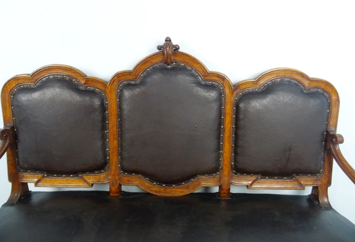 Italian 19th C Settee Hall Seat Sofa