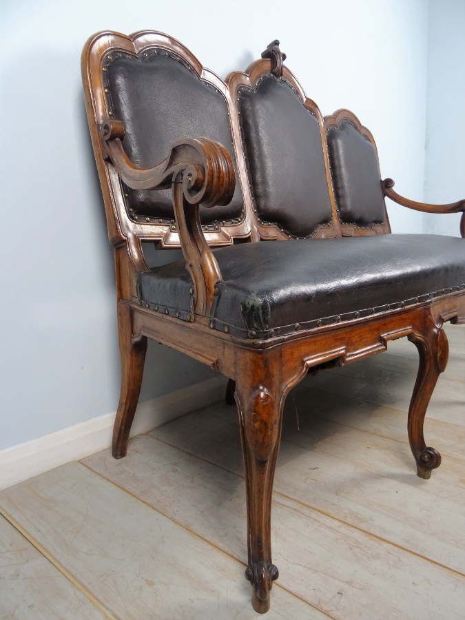 Italian 19th C Settee Hall Seat Sofa