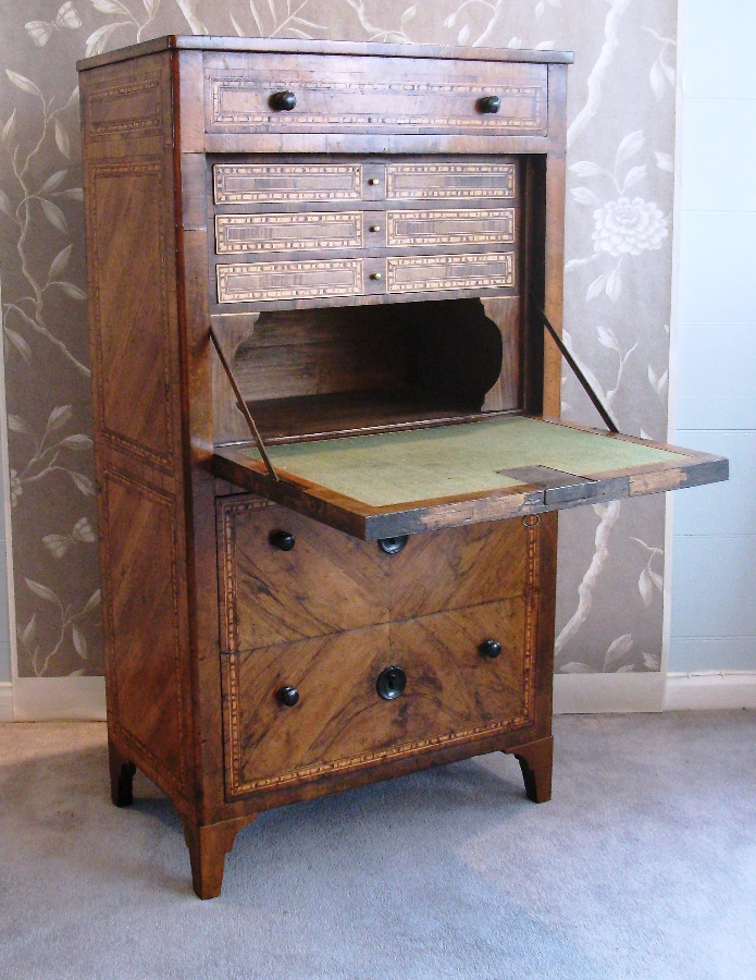 Italian 19th Century Secretaire Abattant