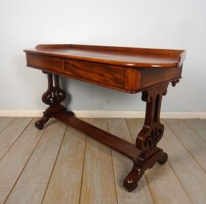 Antique William IV Library Table With Shaped Top